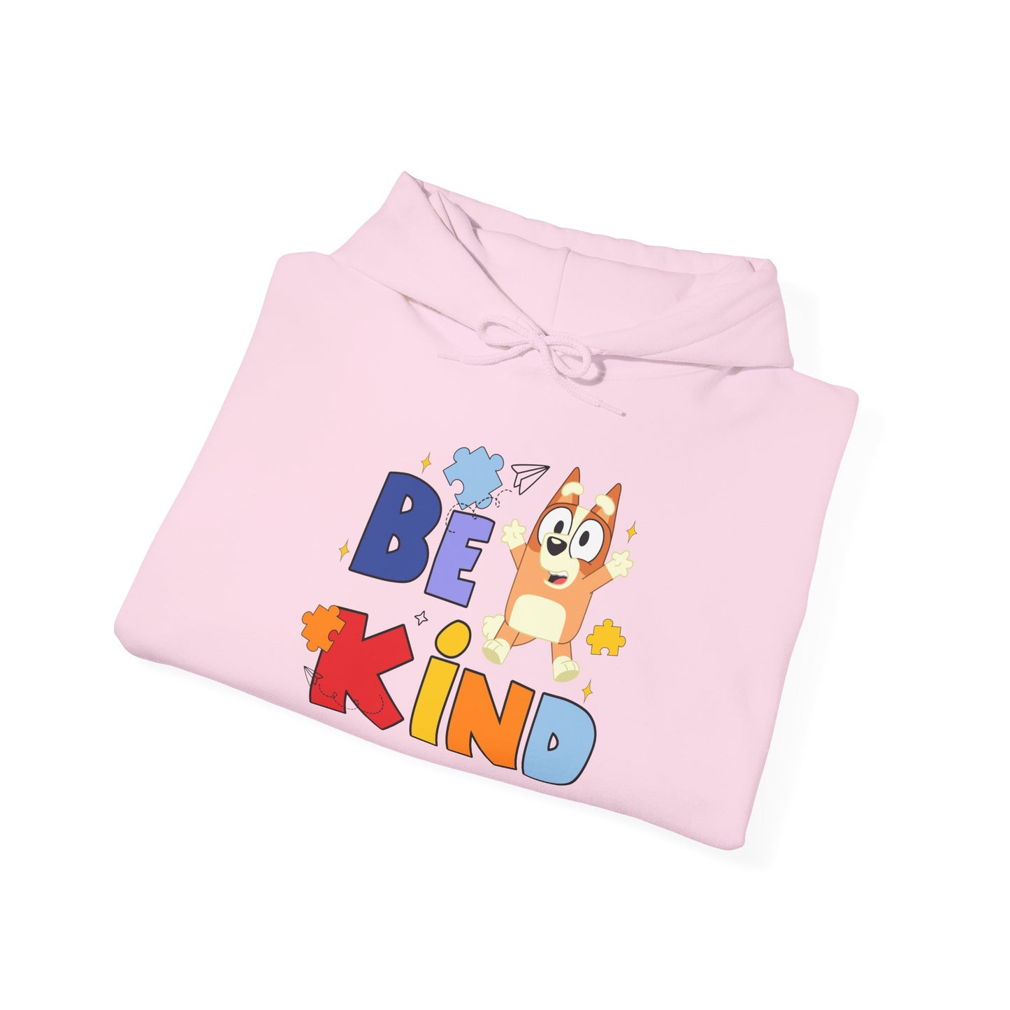 Be Kind Kids Hoodie – Colorful Cartoon Puppy Graphic Hoodie