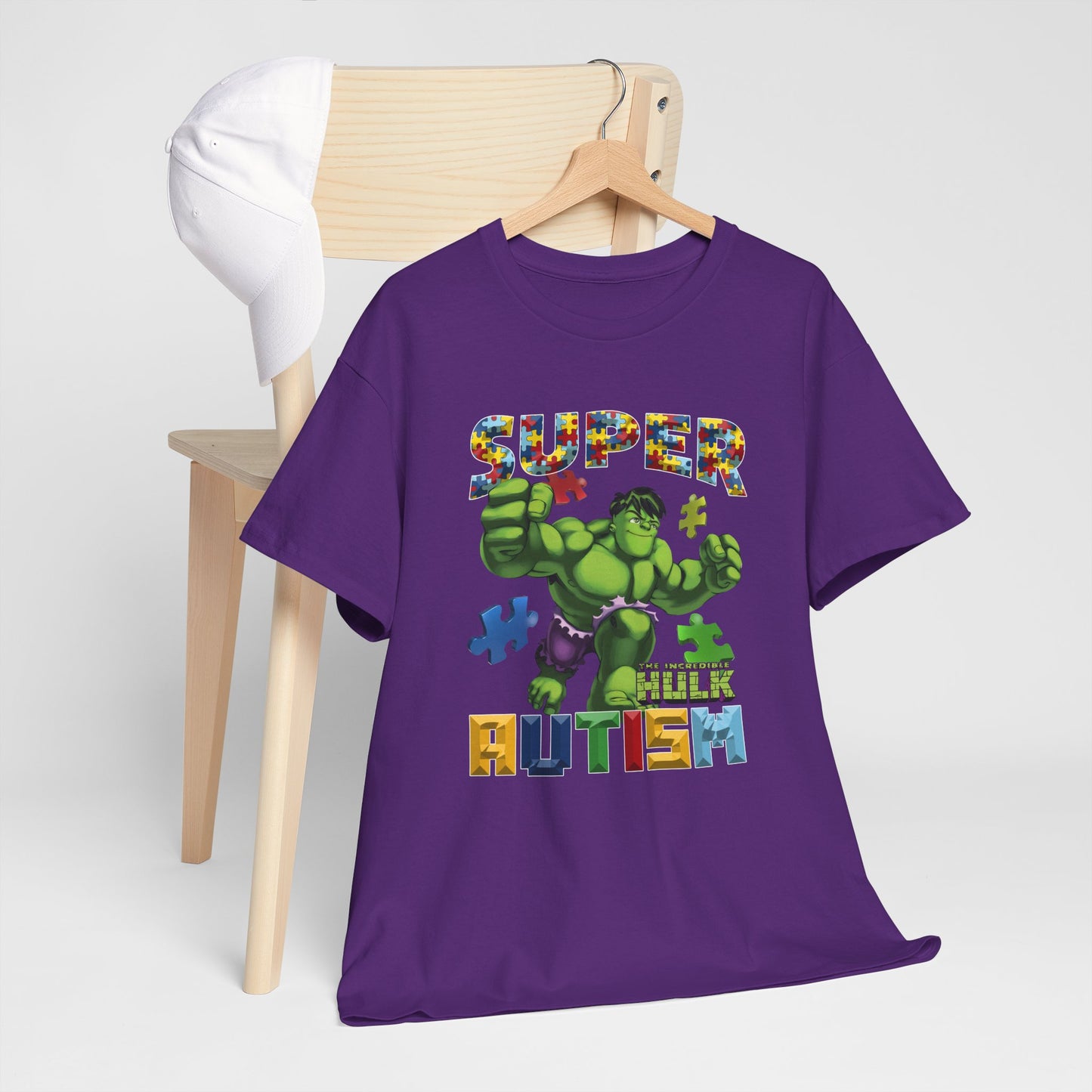 Autism Superhero Tee — 'Super Autism' Puzzle-Pattern Kids Shirt