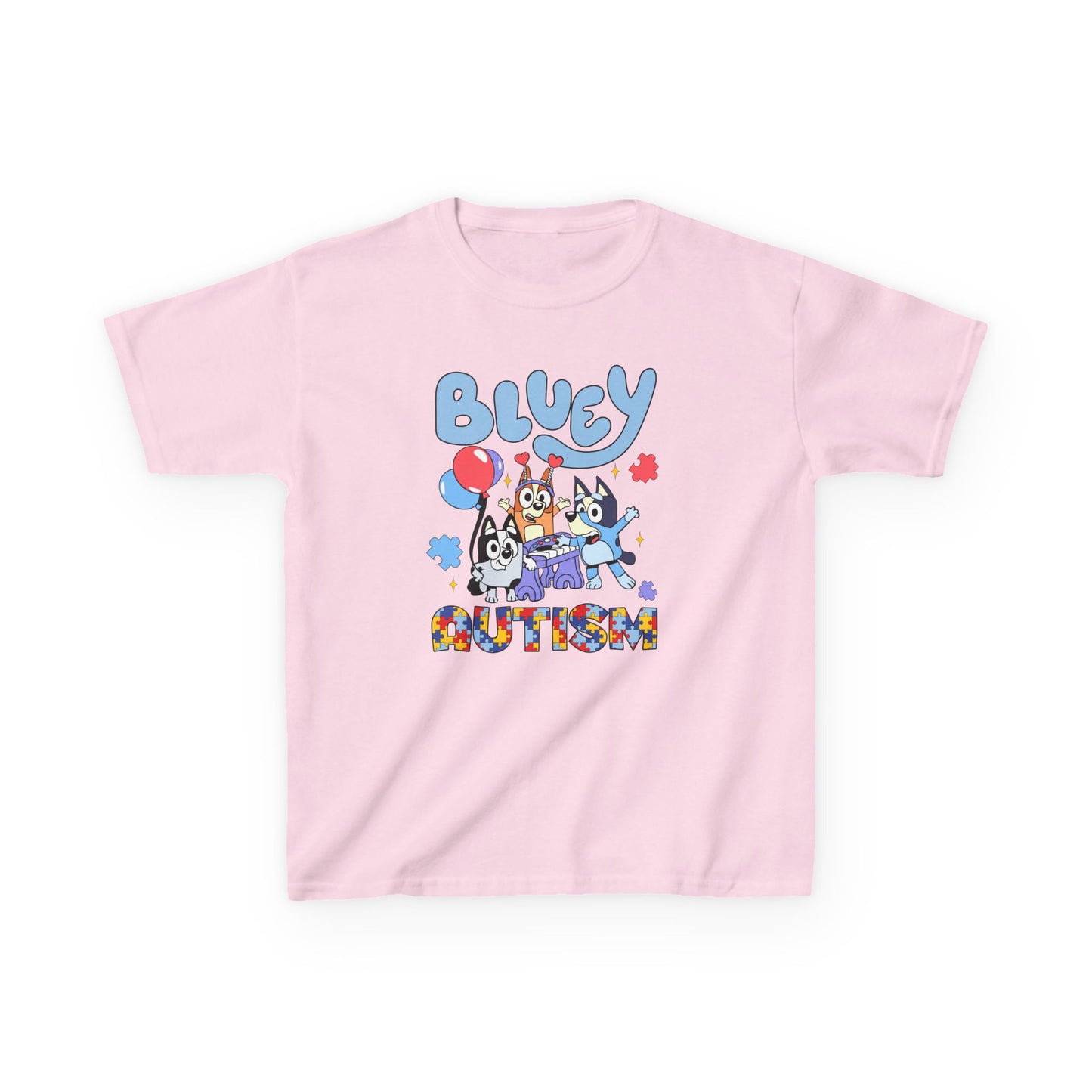 Kids Tee — Bluey & Friends Autism Awareness Graphic