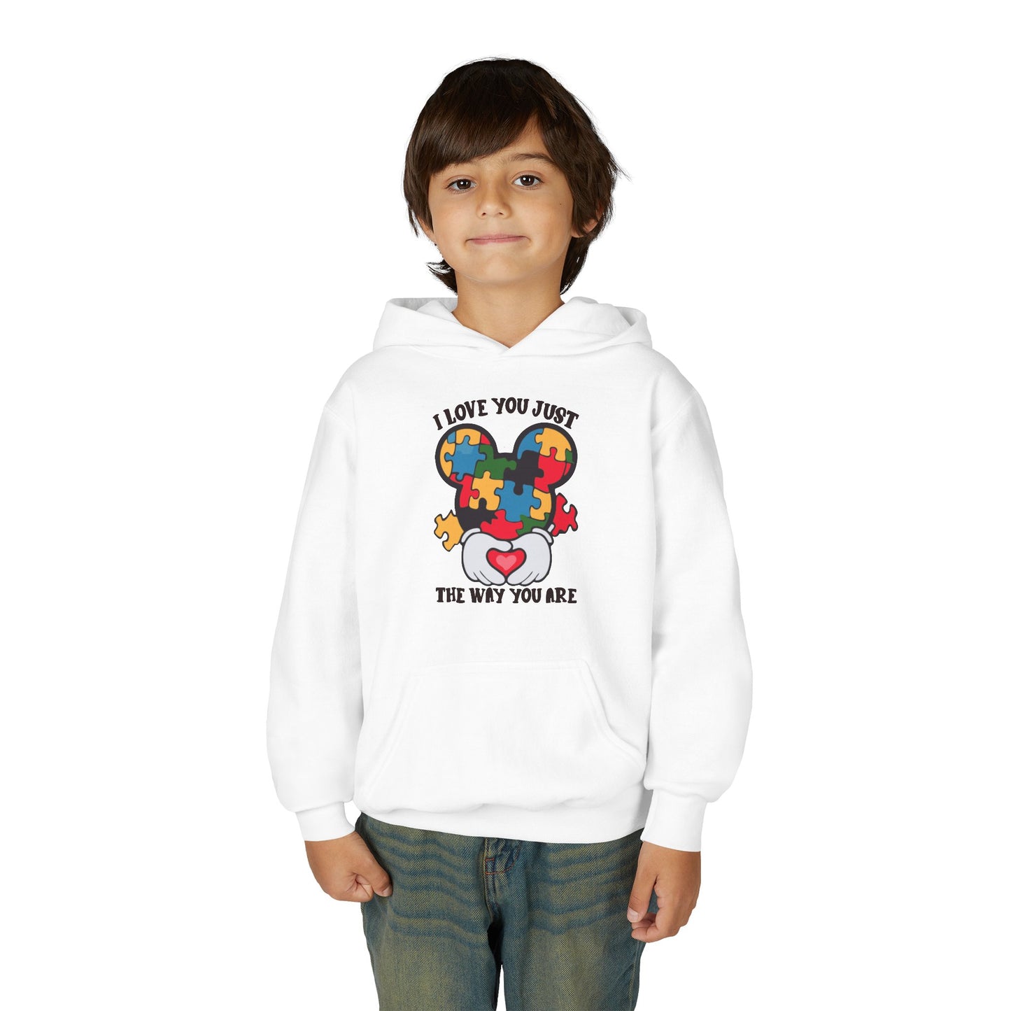 Puzzle Heart Youth Hoodie - "I Love You Just the Way You Are"