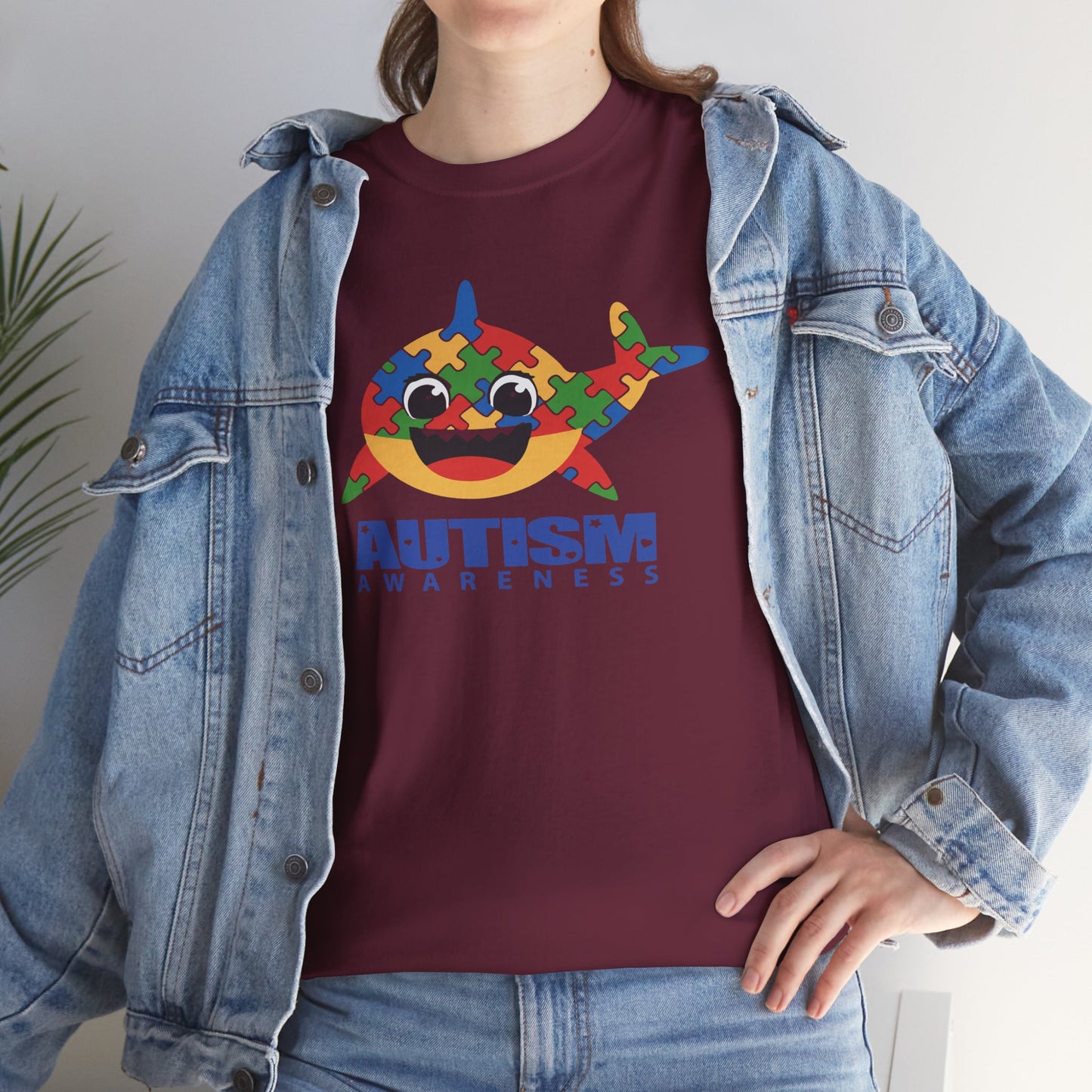 T-Shirt Baby Shark Autism Awareness Unisex Heavy Cotton Tee