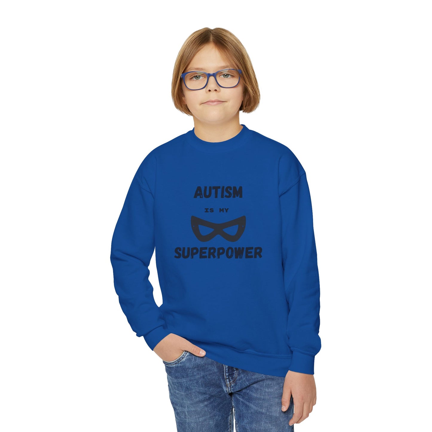 Autism Superpower Youth Crewneck Sweatshirt