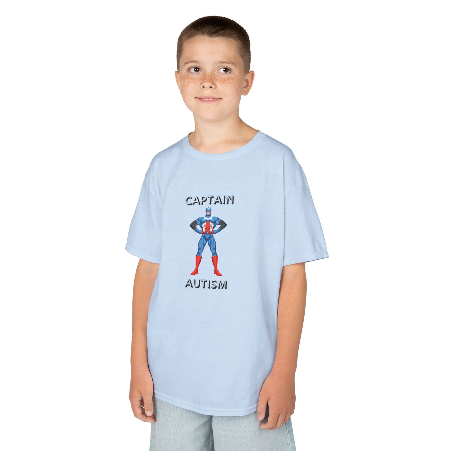 Kids Captain Autism Tee - Heavy Cotton T-Shirt for Awareness and Support