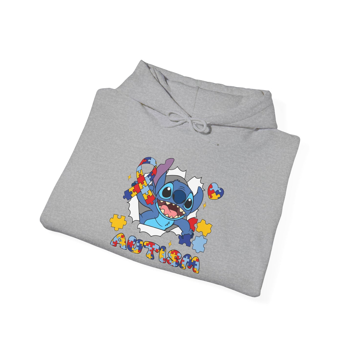 Autism Awareness Hoodie — Colorful Puzzle Stitch Design