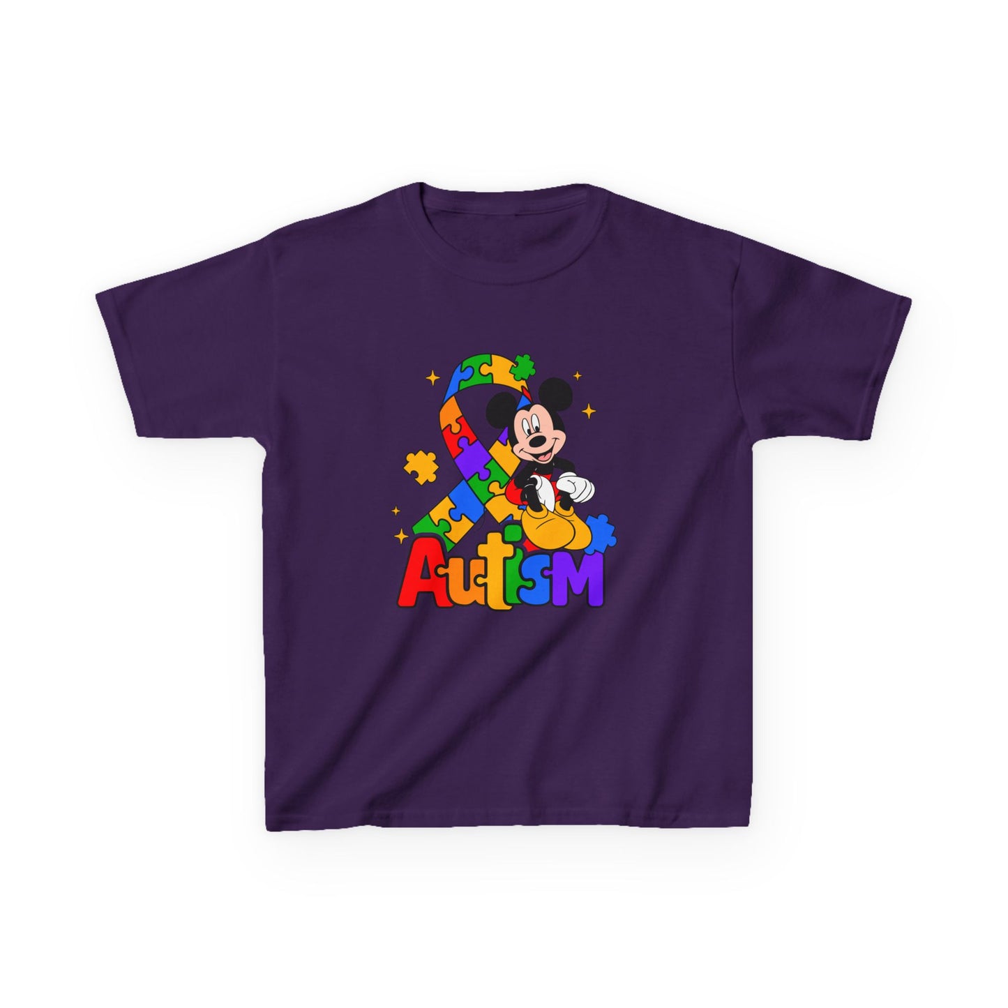 Kids Autism Awareness T-Shirt — Colorful Puzzle Ribbon Design