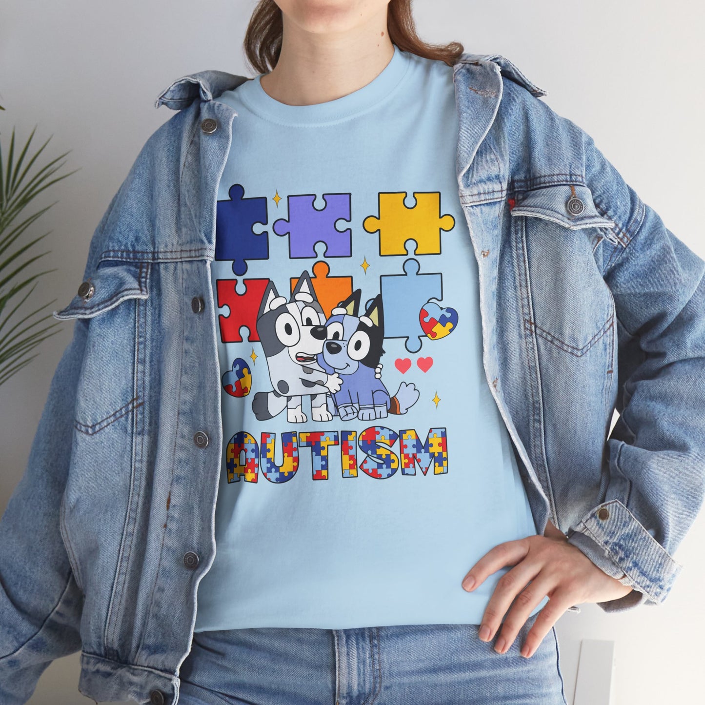 Autism Awareness Puzzle Tee — Cute Puppy Puzzle Piece Design