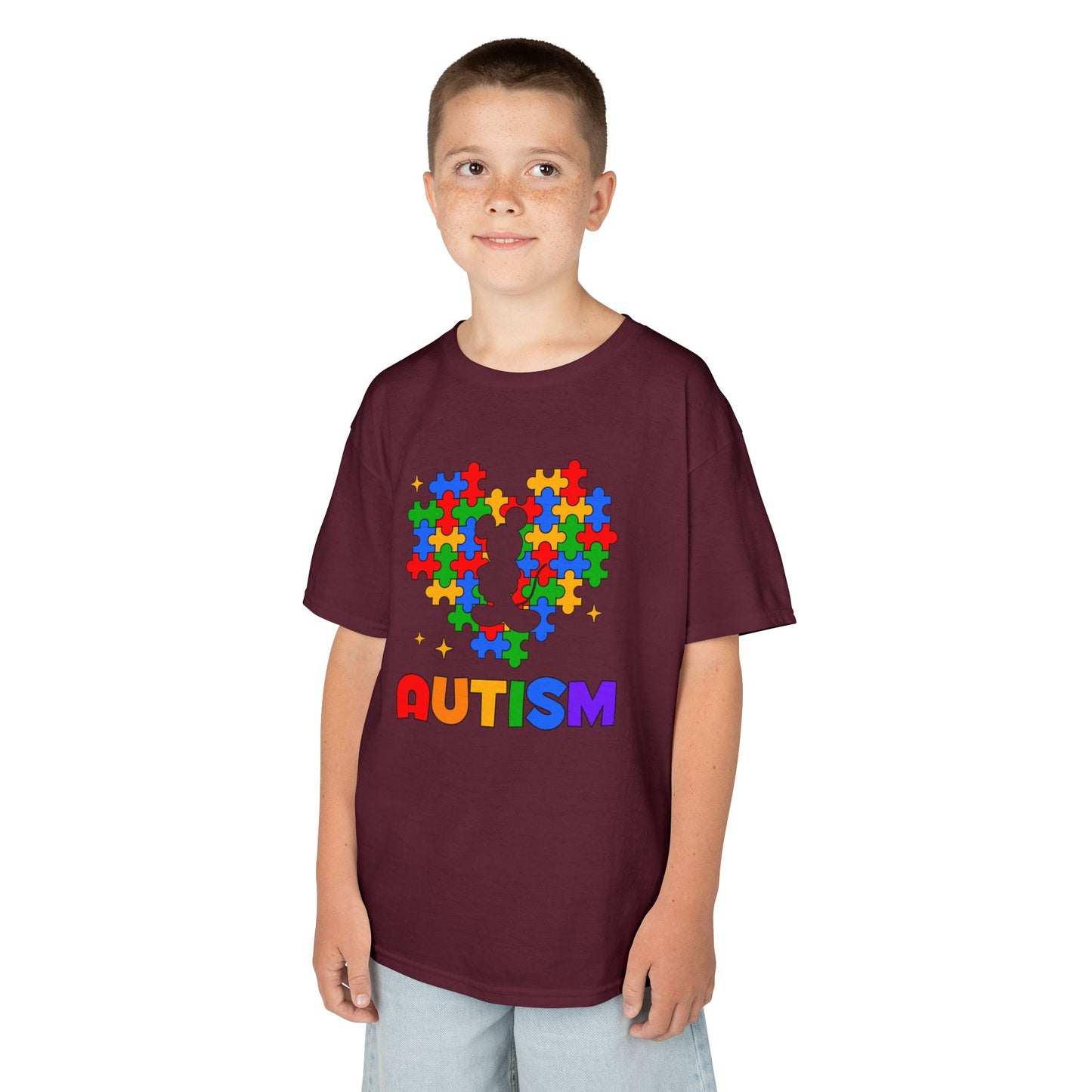 Kids Autism Puzzle-Heart T-Shirt — Colorful Awareness Tee