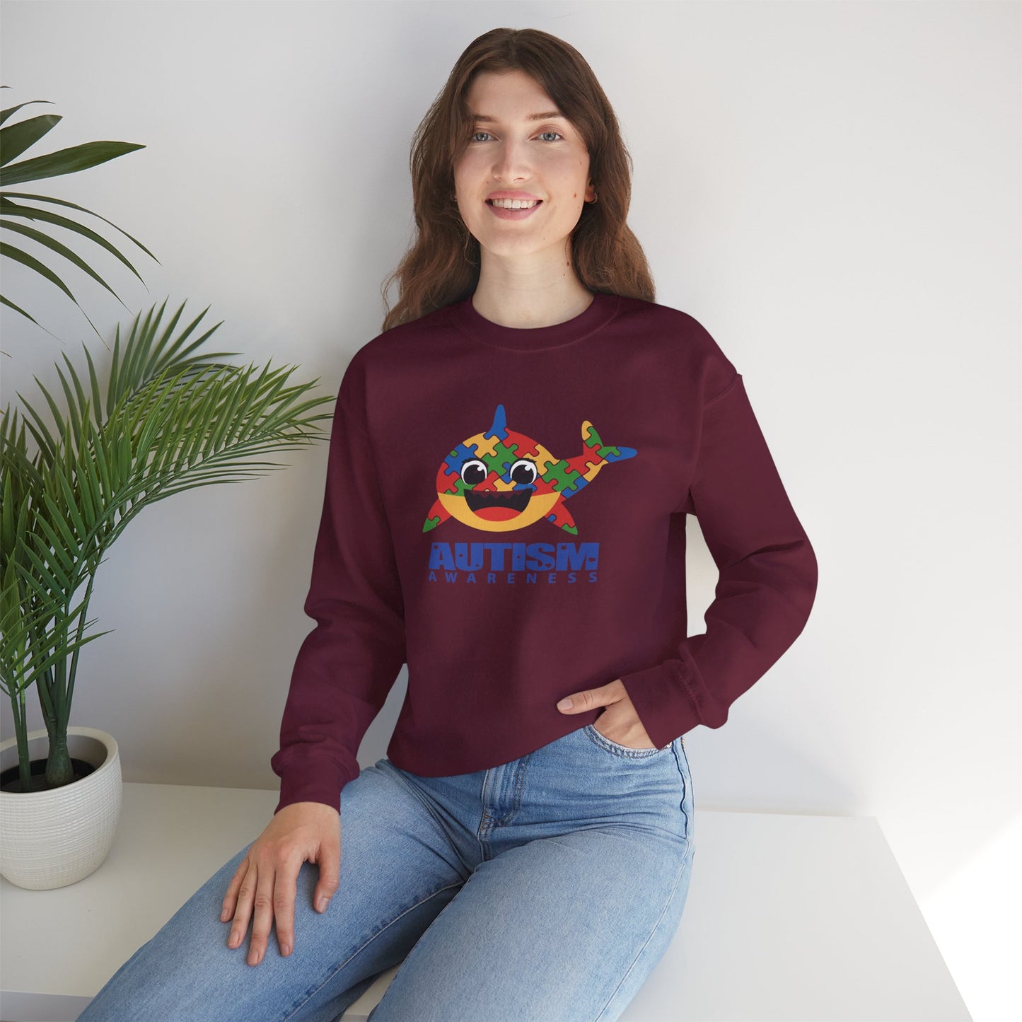 Baby Shark Autism Awareness Crewneck Sweatshirt