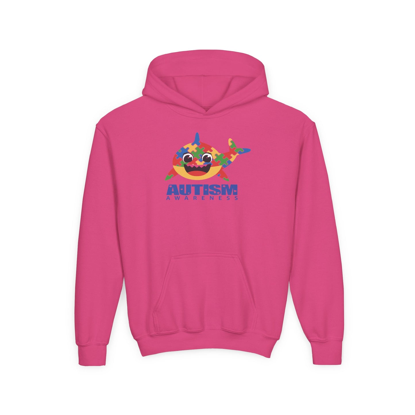 Autism Awareness Youth Hoodie - Colorful Shark Design