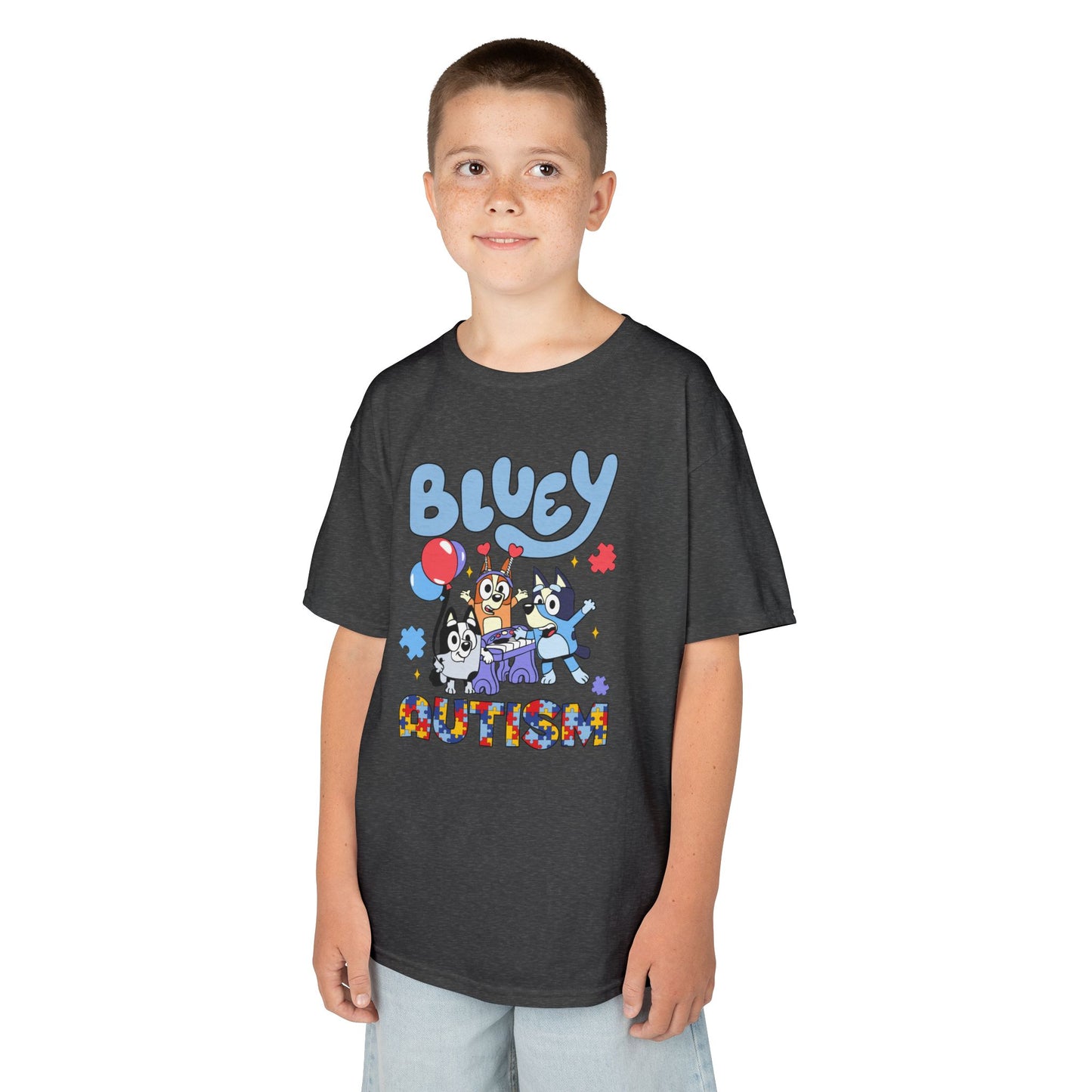 Kids Tee — Bluey & Friends Autism Awareness Graphic