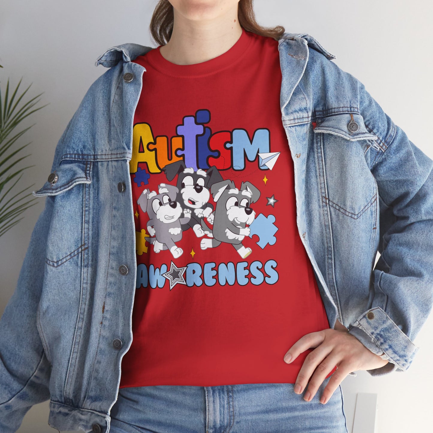 Autism Awareness Puzzle Paw Tee — Cute Dogs Support Autism Awareness