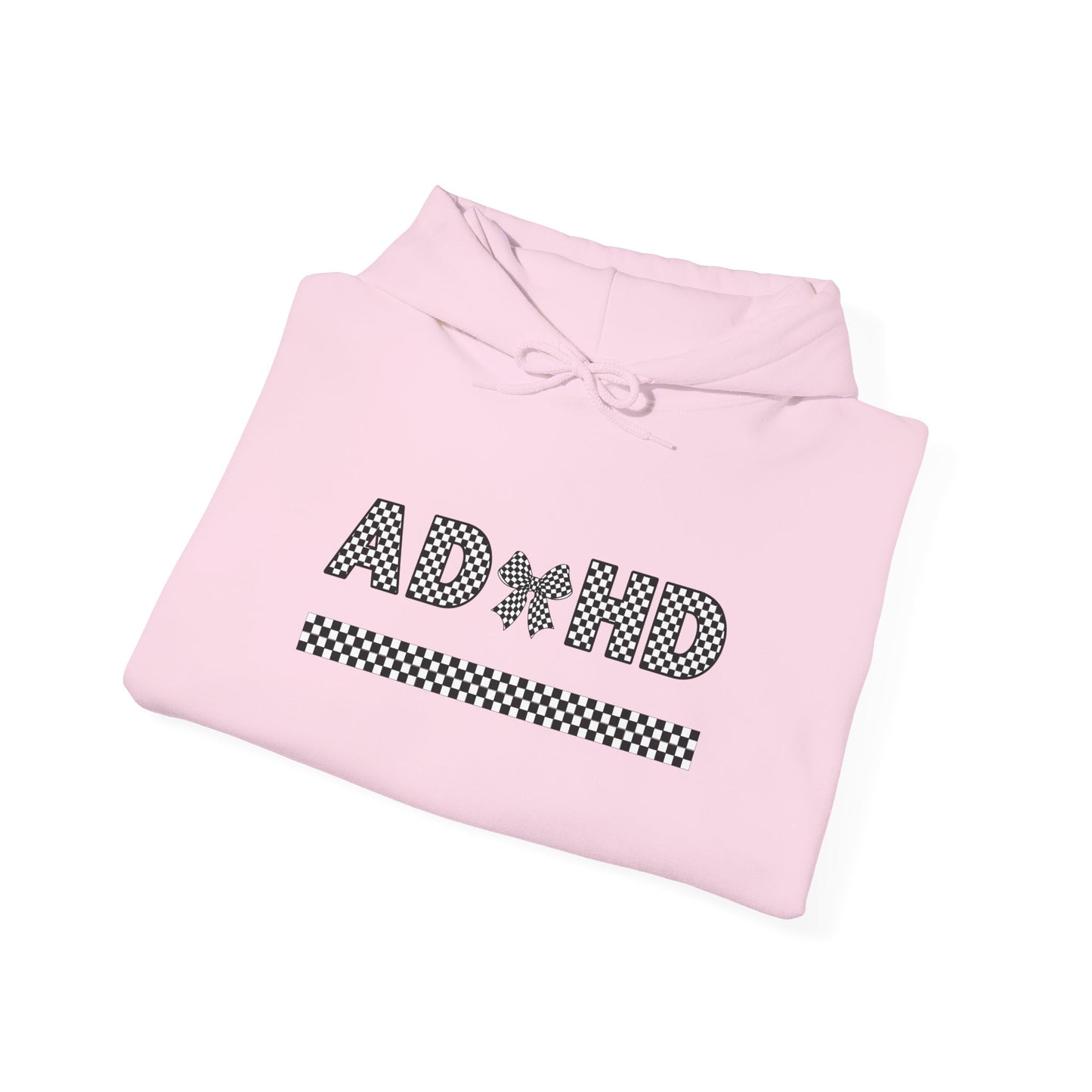 ADHD Bow Checkered Hooded Sweatshirt