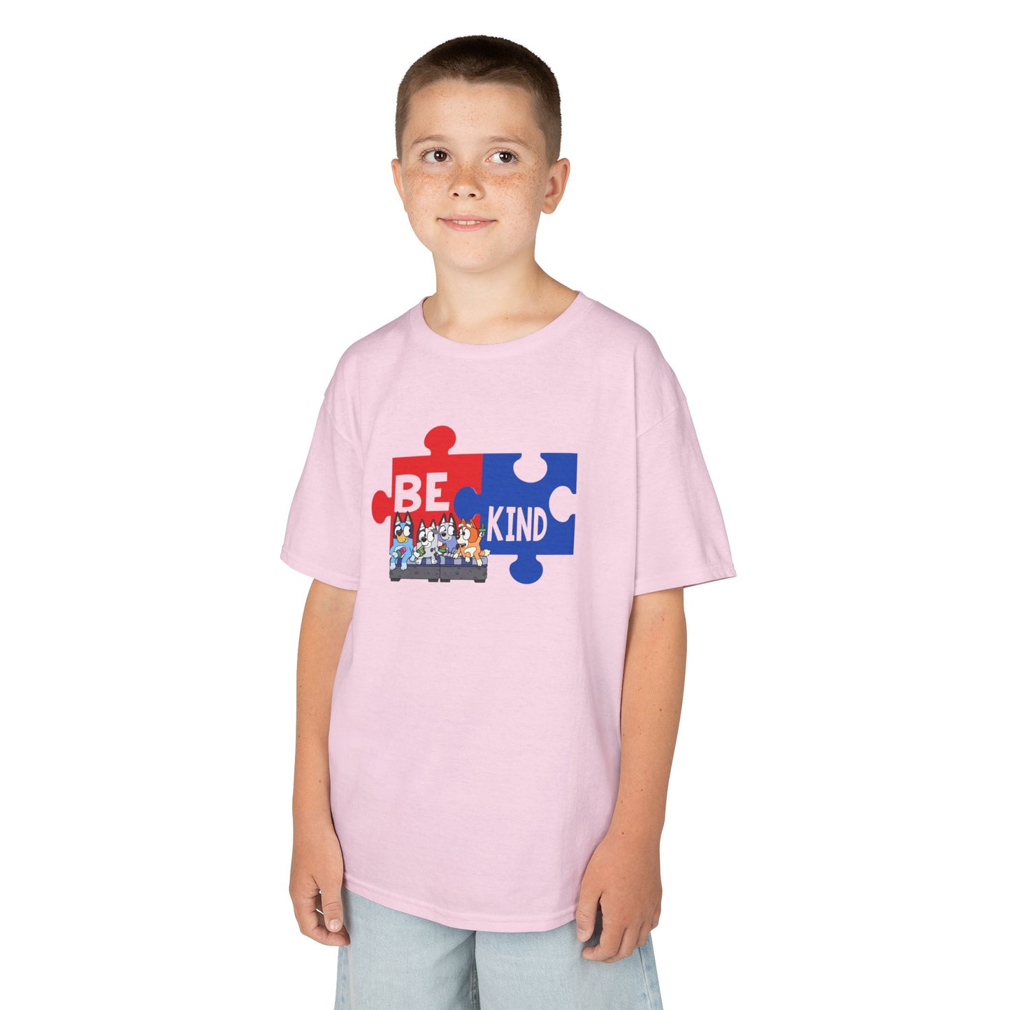 Kids T-Shirt — 'Be Kind' Puzzle Piece Autism Awareness Tee