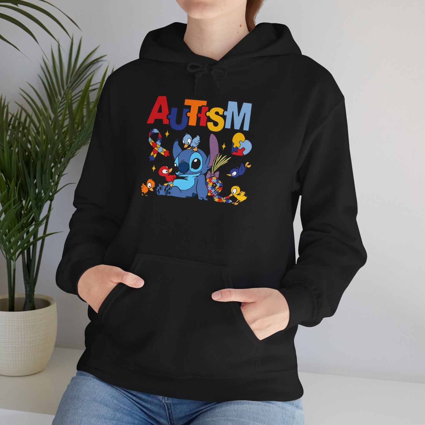 Autism Awareness Hoodie — Colorful Puzzle Heart Support Design