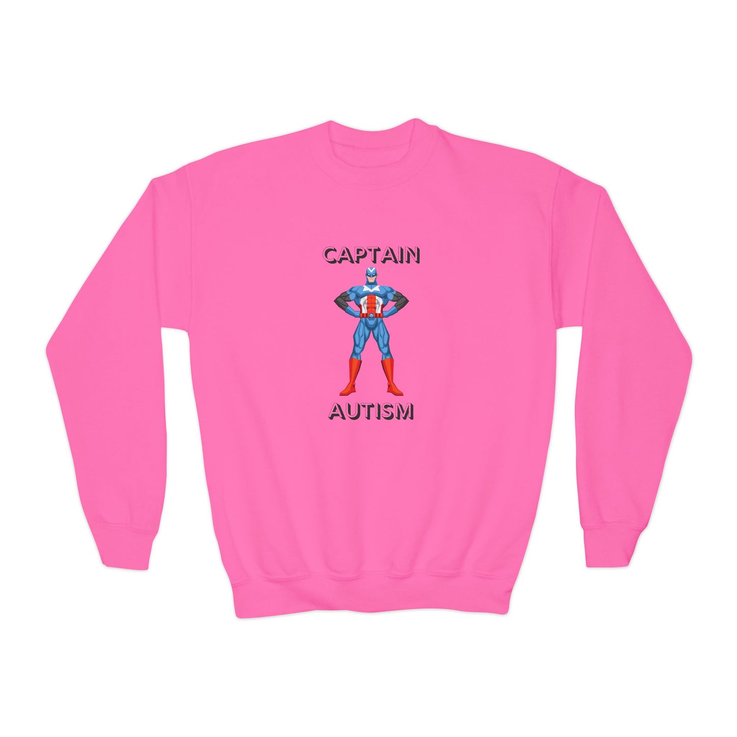 Captain Autism Youth Crewneck Sweatshirt