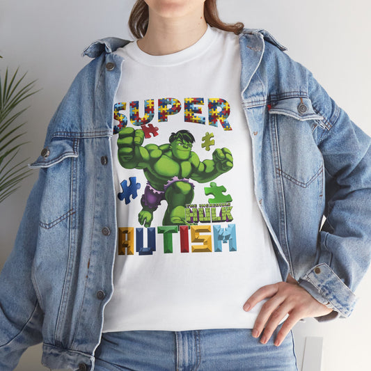 Autism Superhero Tee — 'Super Autism' Puzzle-Pattern Kids Shirt