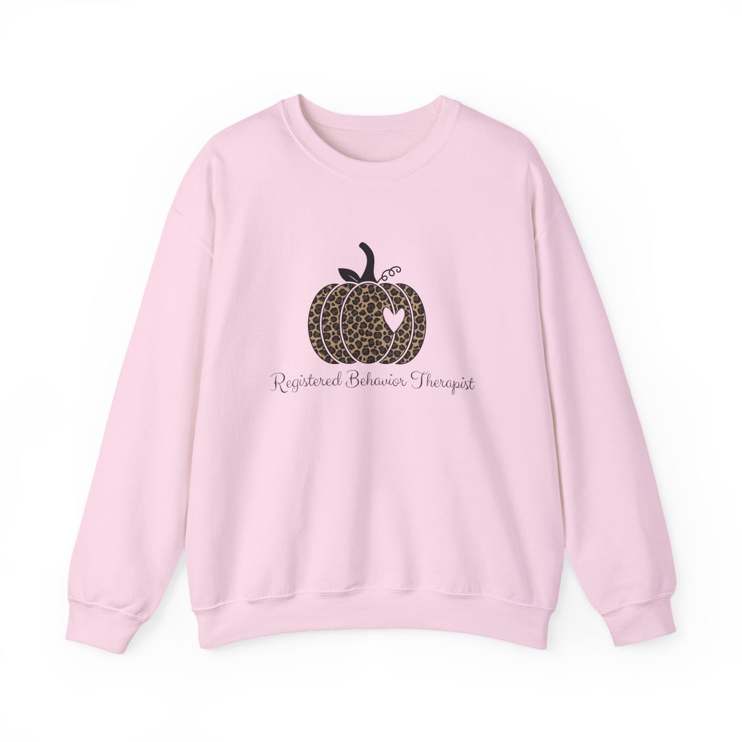 Therapist Leopard Pumpkin Sweatshirt — Registered Behavior Therapist Fall Crewneck