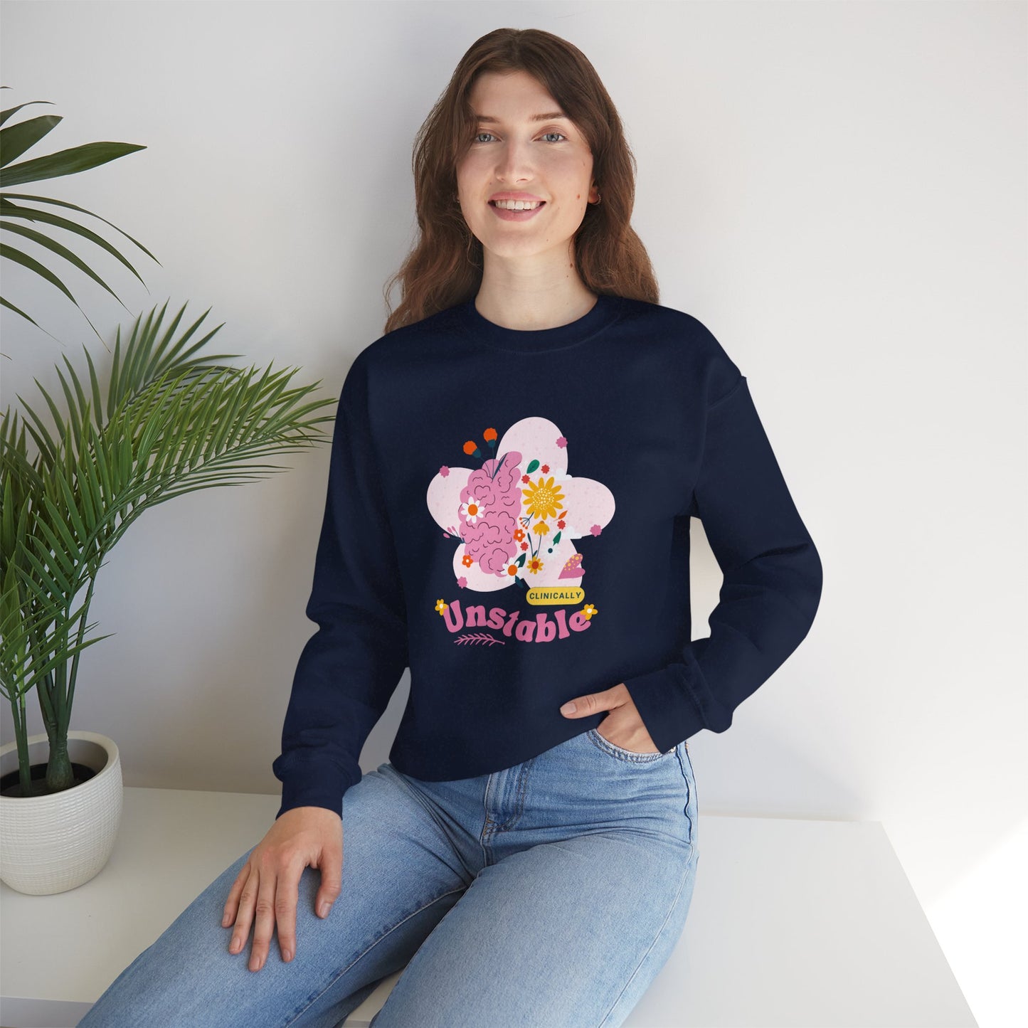 Unstable Floral Brain Crewneck Sweatshirt