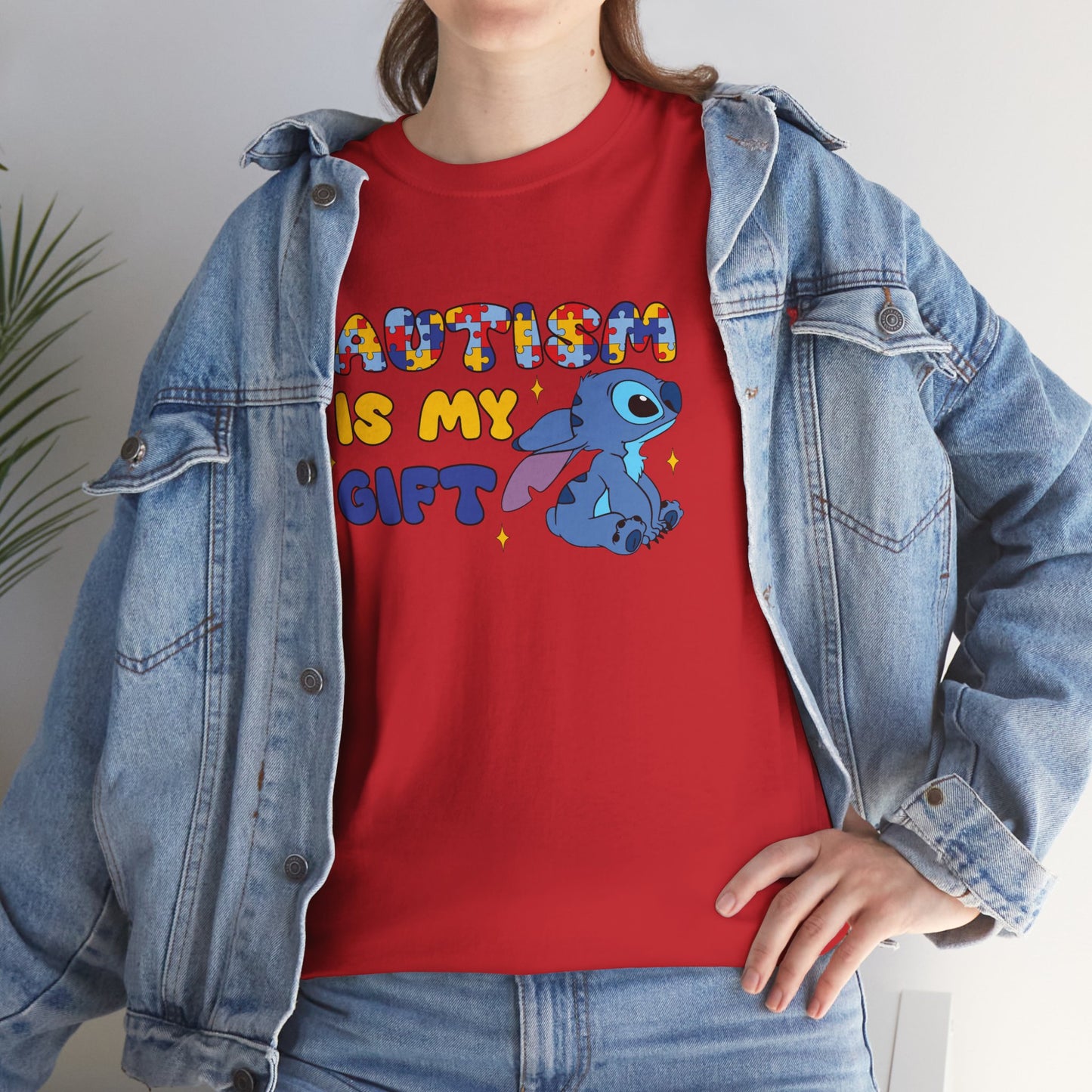 Autism Is My Gift T-Shirt — Colorful Puzzle Heart Design