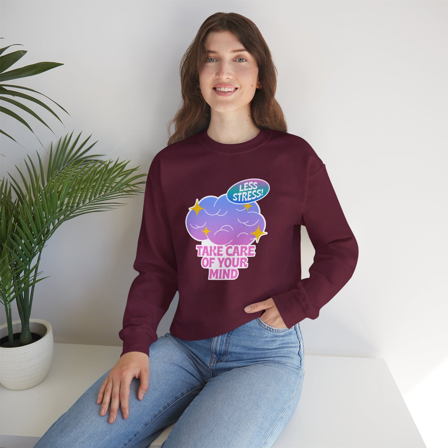 Mental Health Sweatshirt — "Take Care of Your Mind" Cozy Crewneck