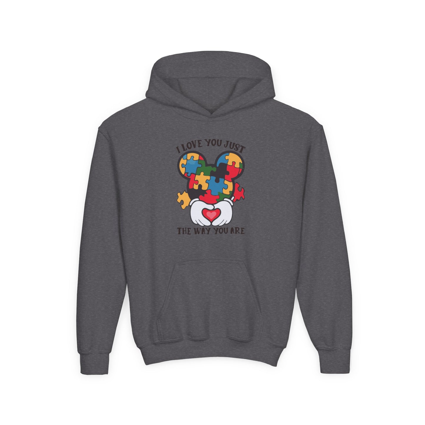 Puzzle Heart Youth Hoodie - "I Love You Just the Way You Are"