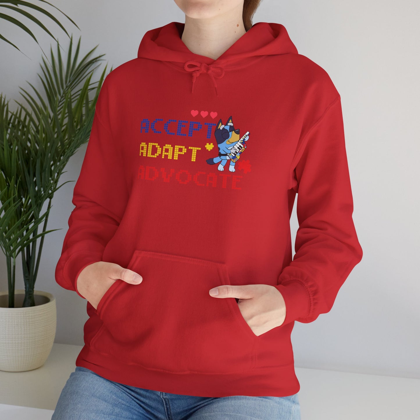 Adopt Advocate Hoodie — "Accept Adapt Advocate" Rescue Dog Paw Print Sweatshirt