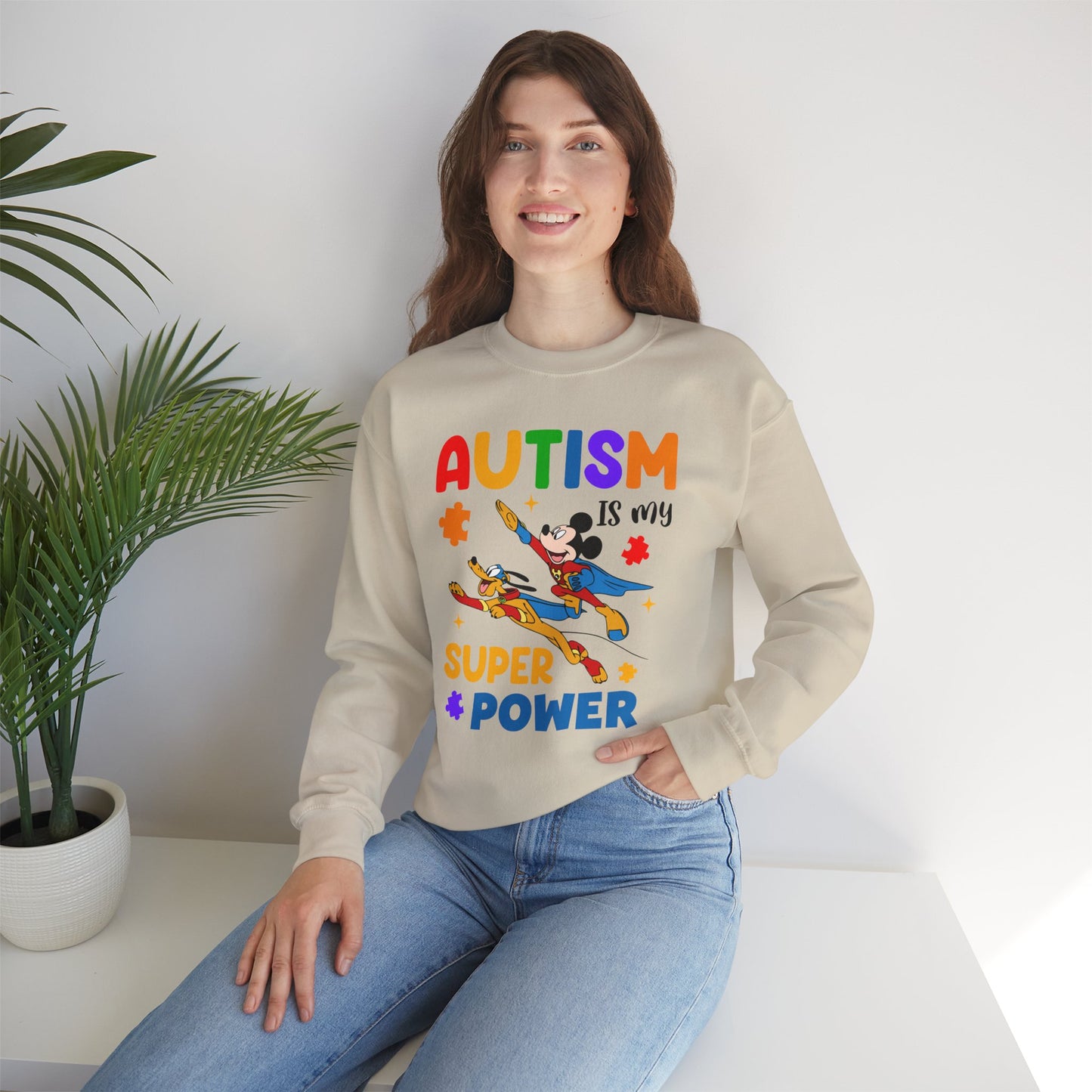 Autism Is My Superpower Crewneck Sweatshirt