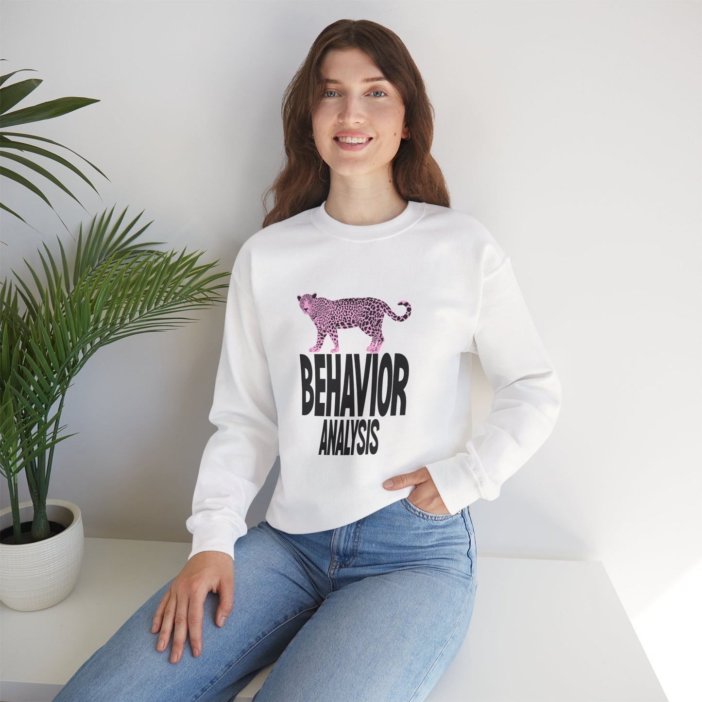 Behavior Analysis Leopard Crewneck Sweatshirt for Animal Lovers
