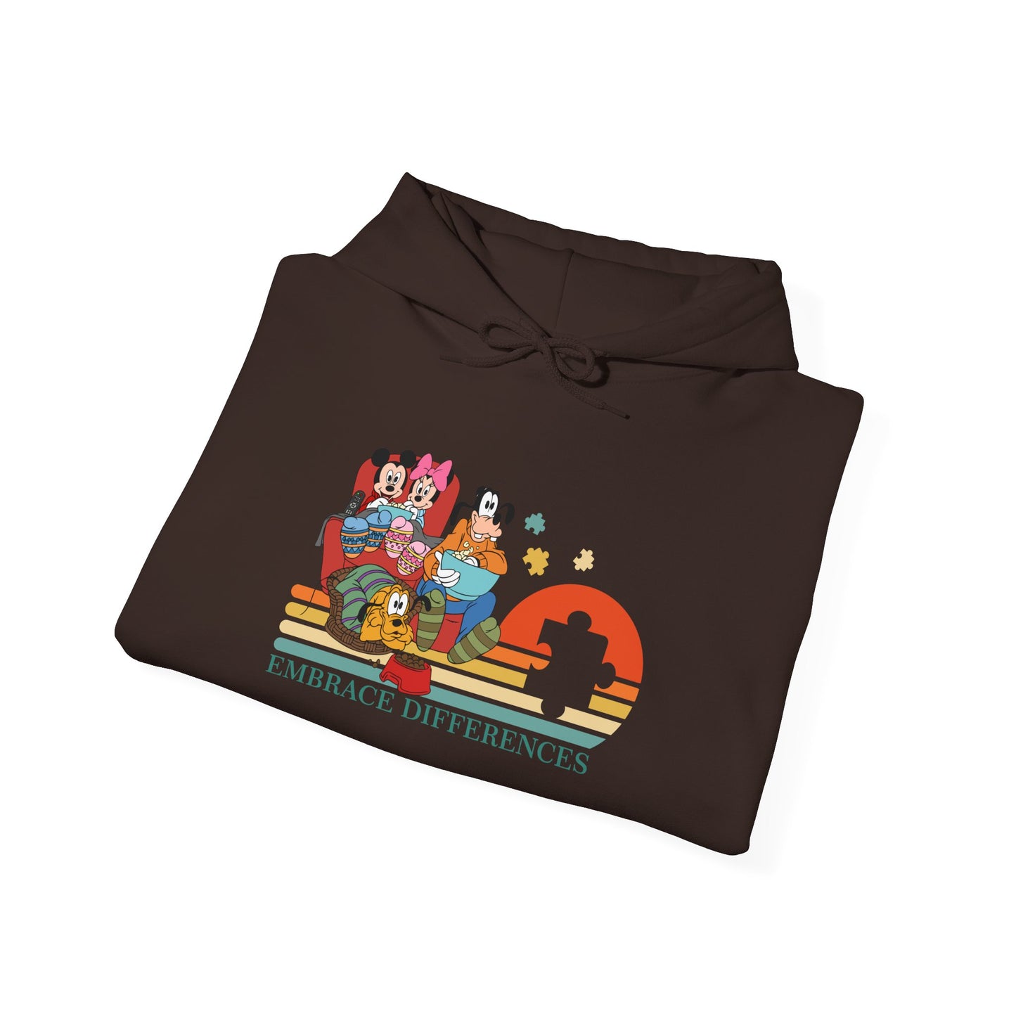 Embrace Differences Hoodie — Retro Pride Diverse Characters Graphic Sweatshirt