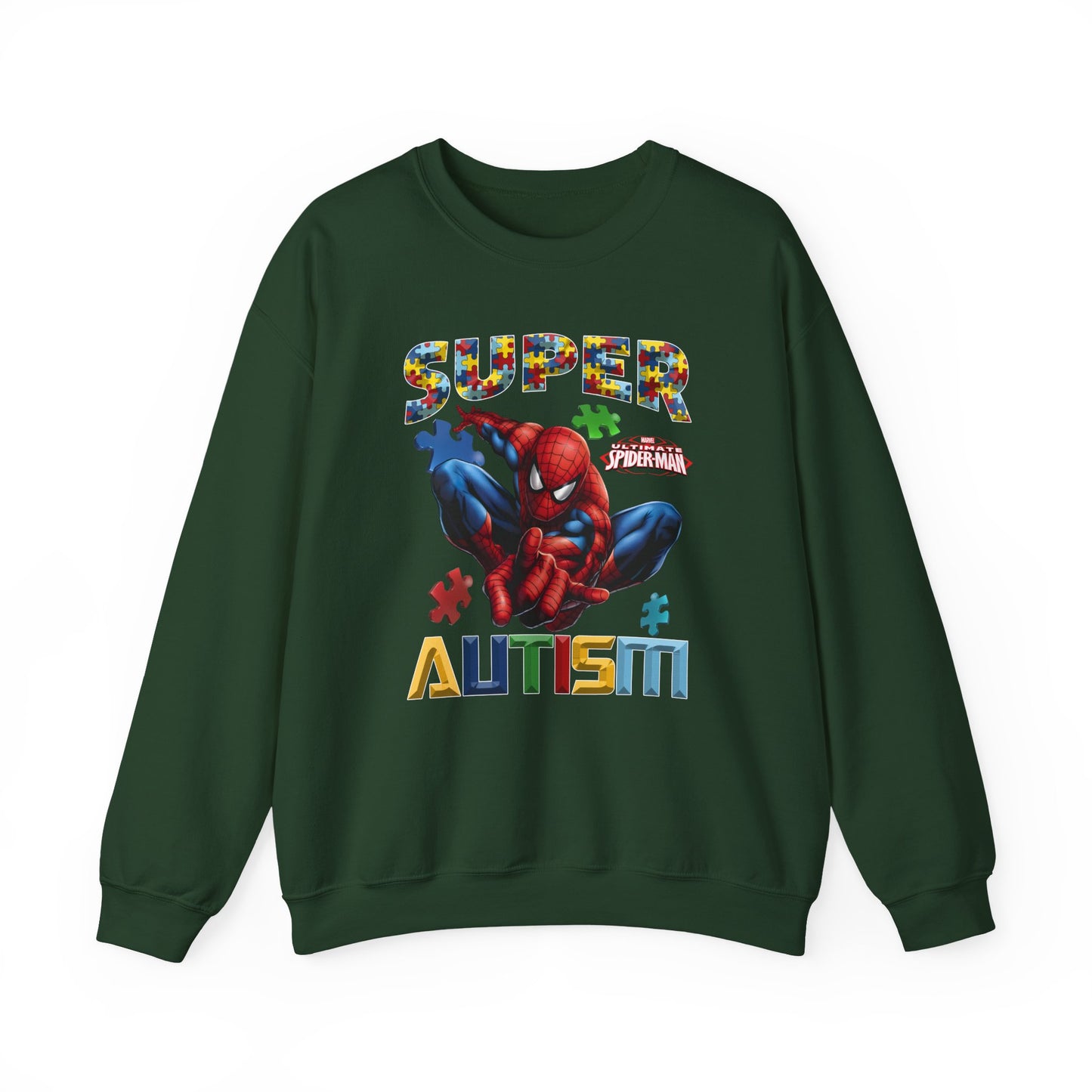 Autism Awareness Sweatshirt — "Super Autism" Puzzle-Logo Crewneck