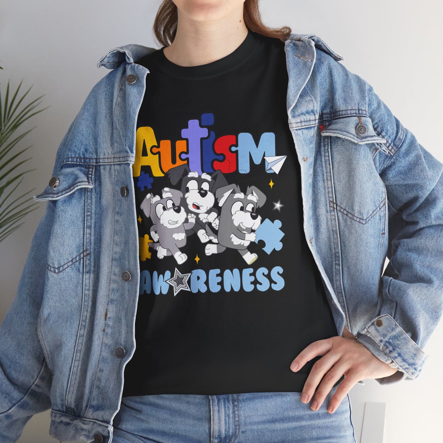 Autism Awareness Puzzle Paw Tee — Cute Dogs Support Autism Awareness