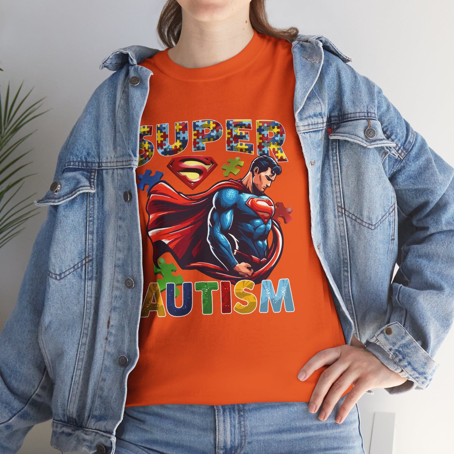 Autism Superhero T-Shirt — "Super Autism" Colorful Puzzle Design
