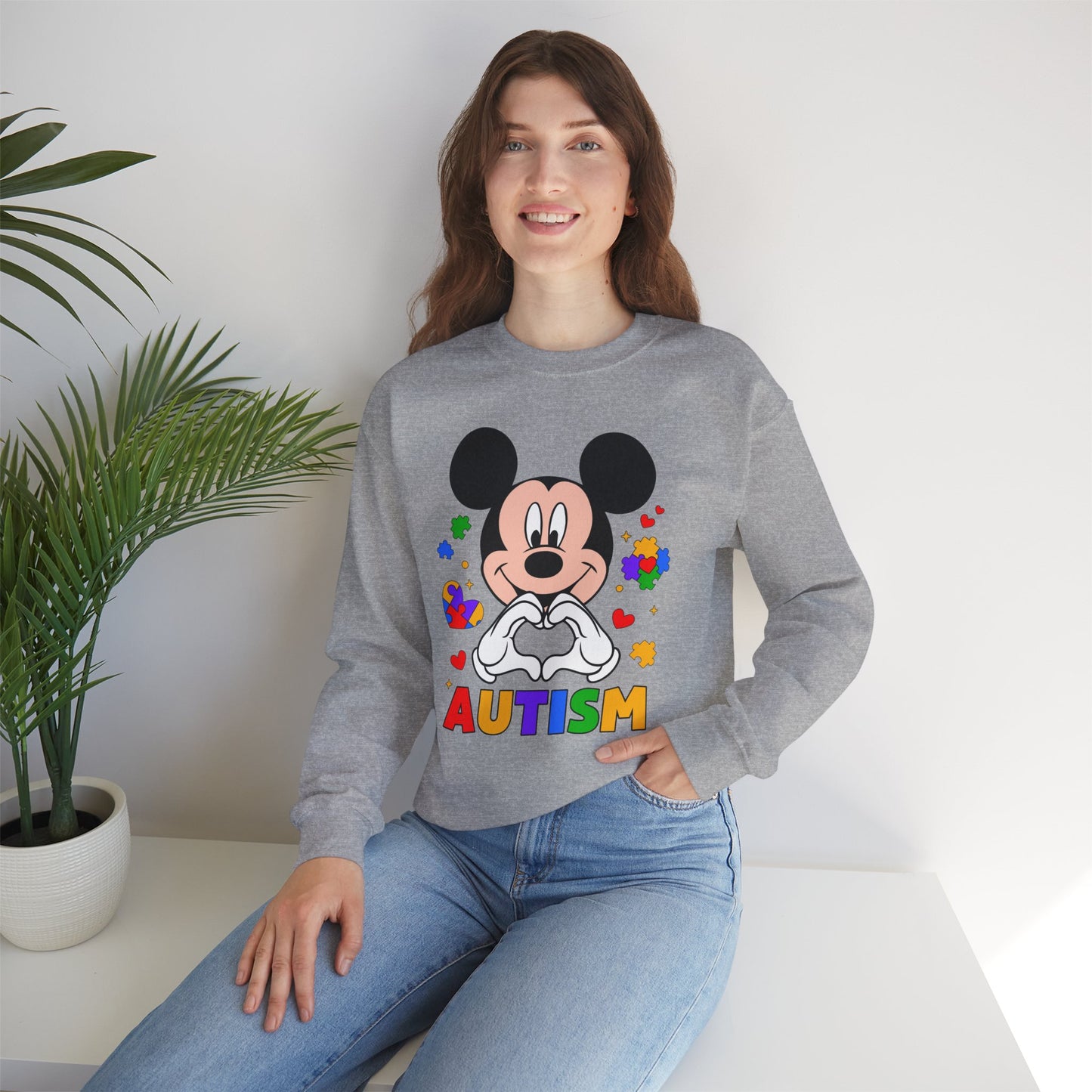 Autism Awareness Cartoon Crewneck Sweatshirt
