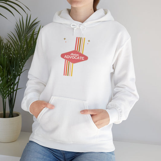Autism Advocate Retro Stripe Hoodie — 'Advocate' Graphic Pullover