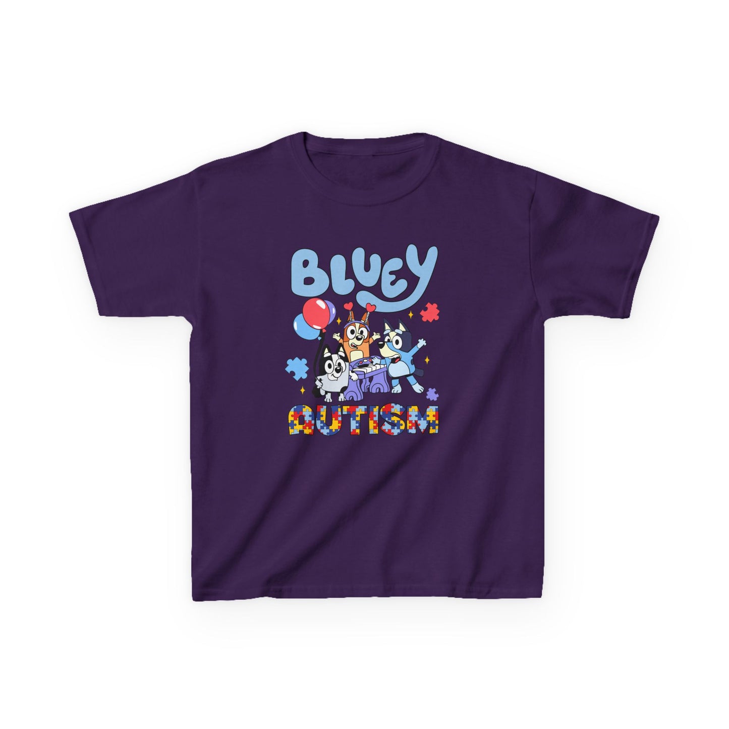 Kids Tee — Bluey & Friends Autism Awareness Graphic