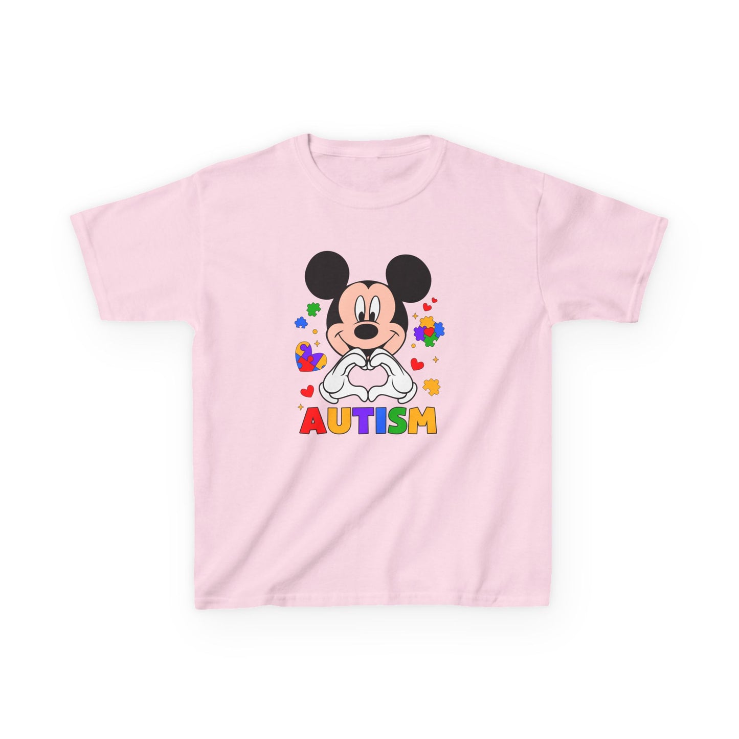 Kids Autism Awareness Tee — Colorful Puzzle Heart Design