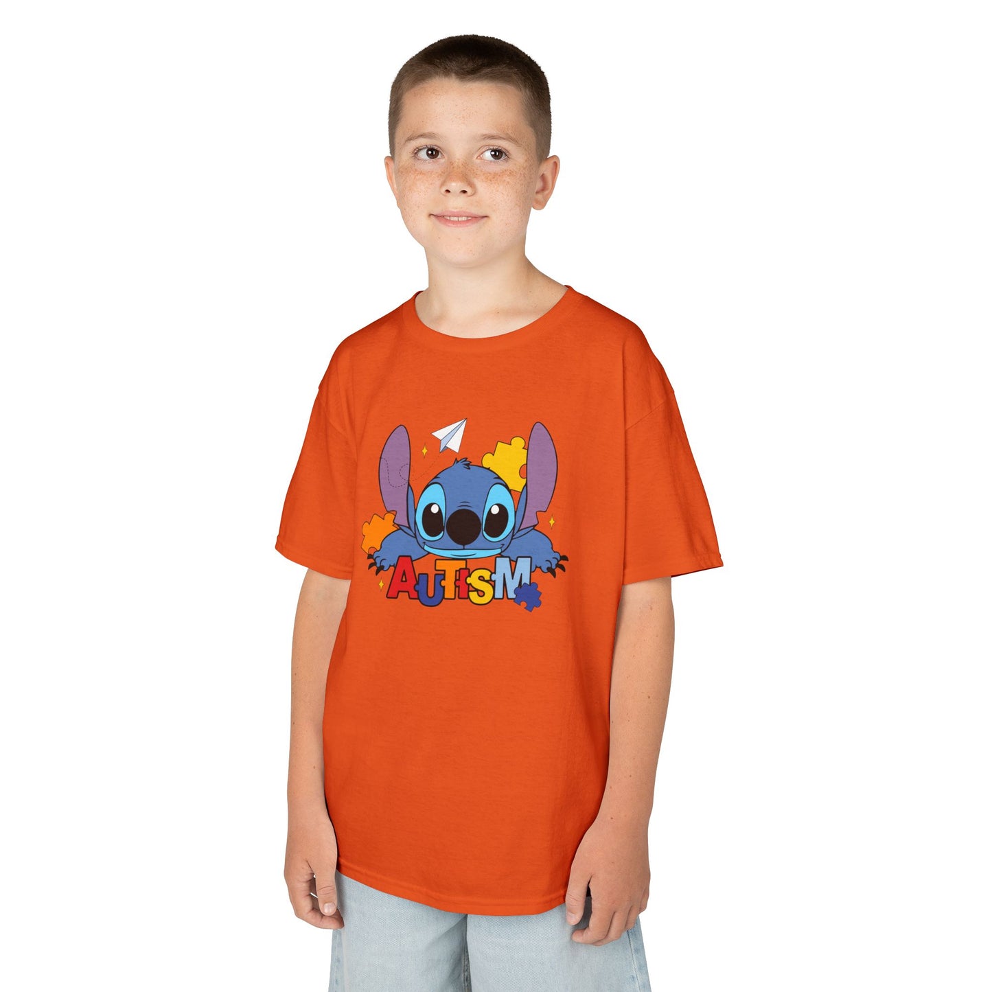 Kids Tee — Cute Stitch Autism Puzzle Design
