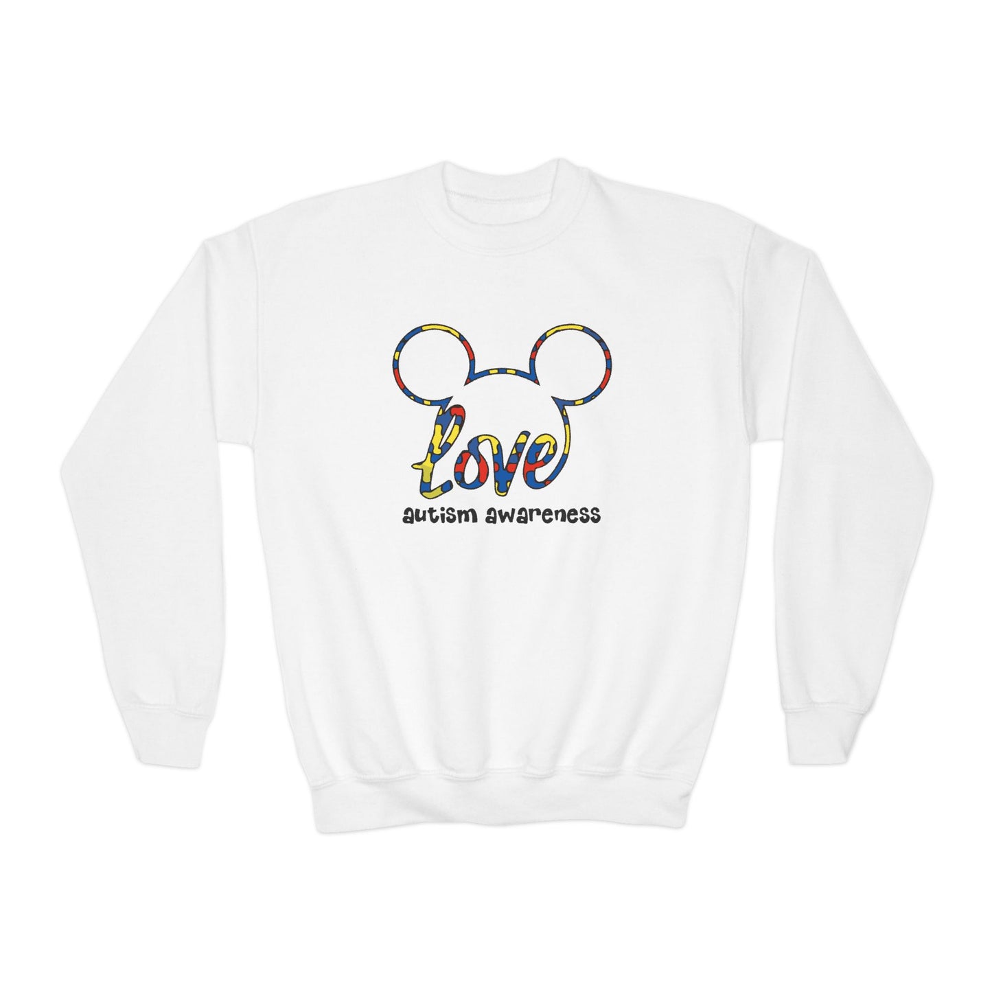 Colorful Autism Awareness Youth Crewneck Sweatshirt