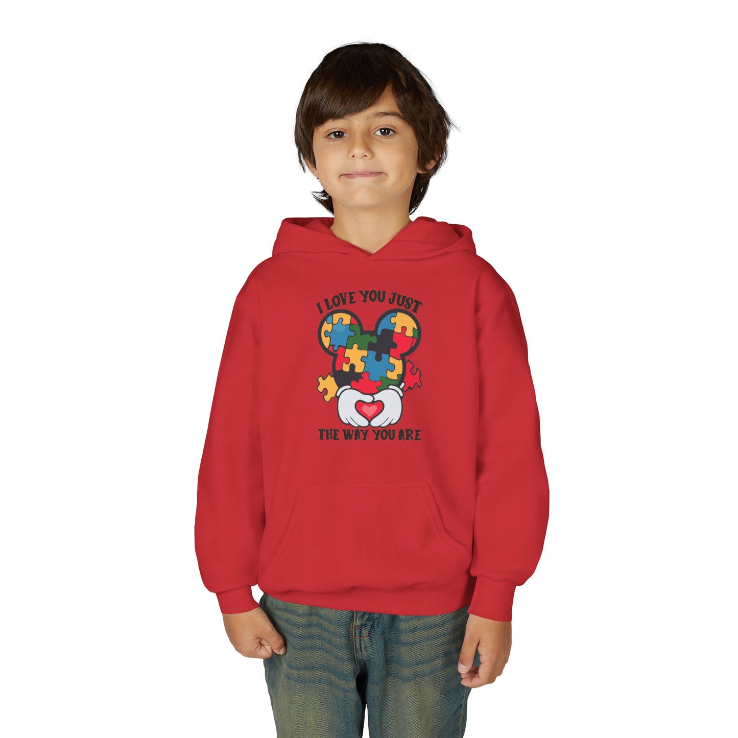 Puzzle Heart Youth Hoodie - "I Love You Just the Way You Are"
