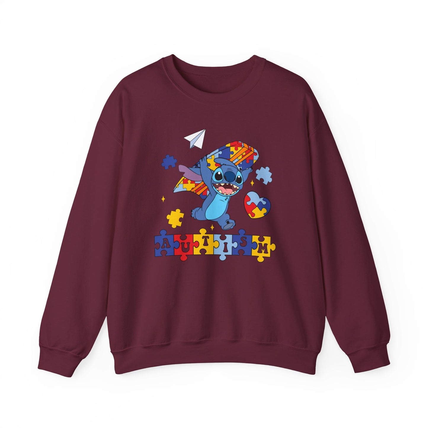 Autism Awareness Sweatshirt – Cute Stitch Puzzle Heart Design