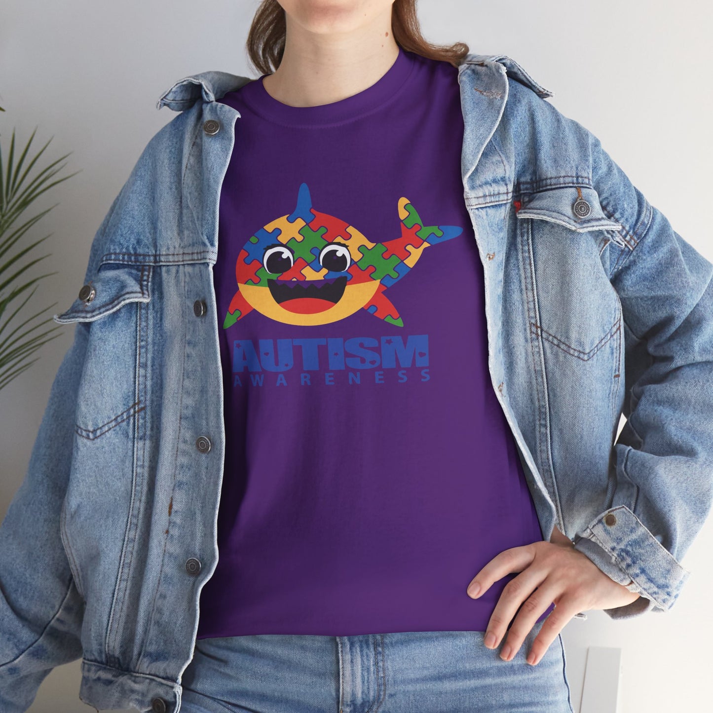 T-Shirt Baby Shark Autism Awareness Unisex Heavy Cotton Tee