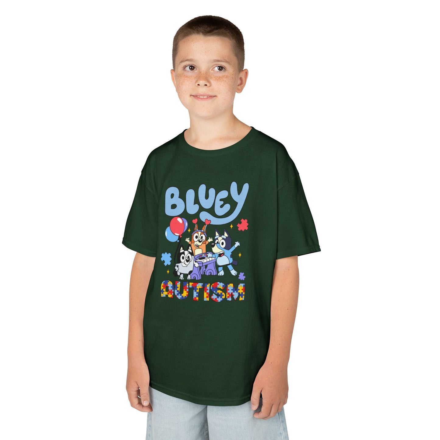 Kids Tee — Bluey & Friends Autism Awareness Graphic