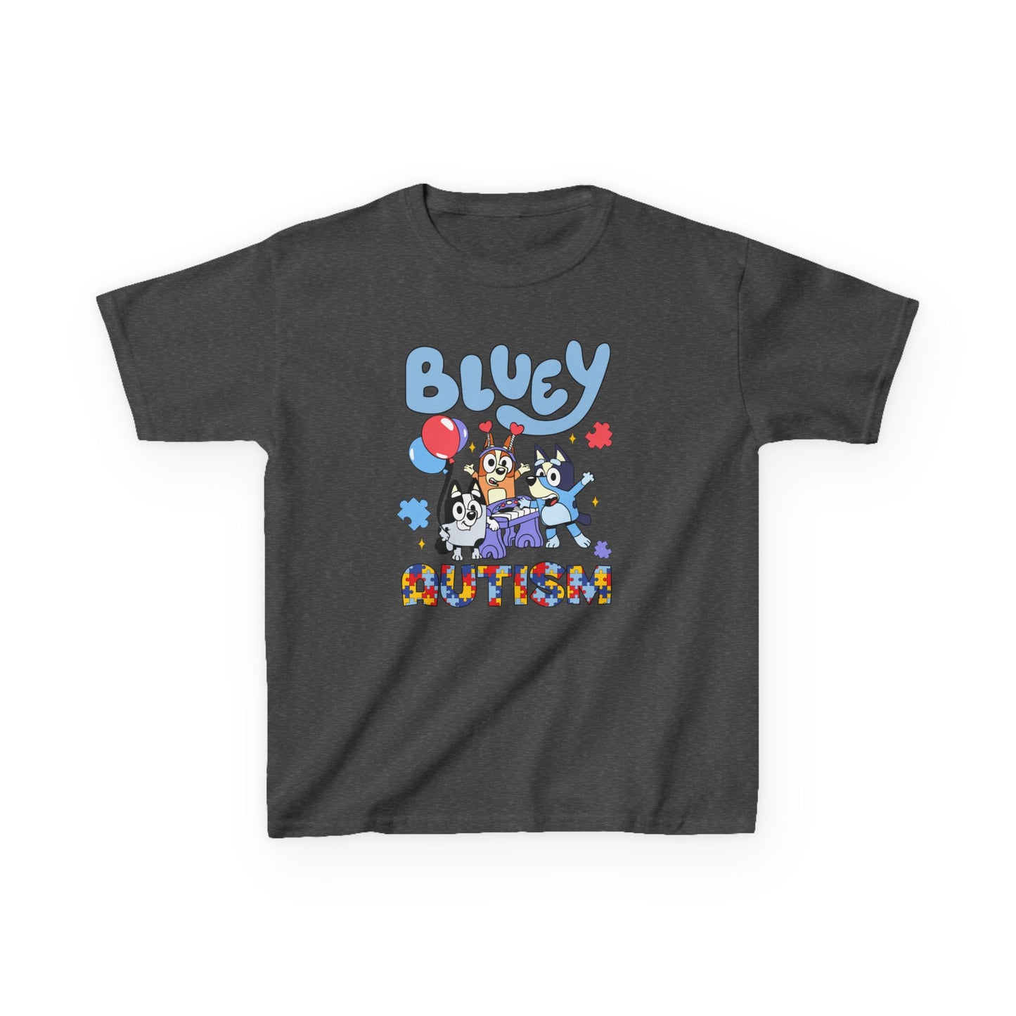 Kids Tee — Bluey & Friends Autism Awareness Graphic