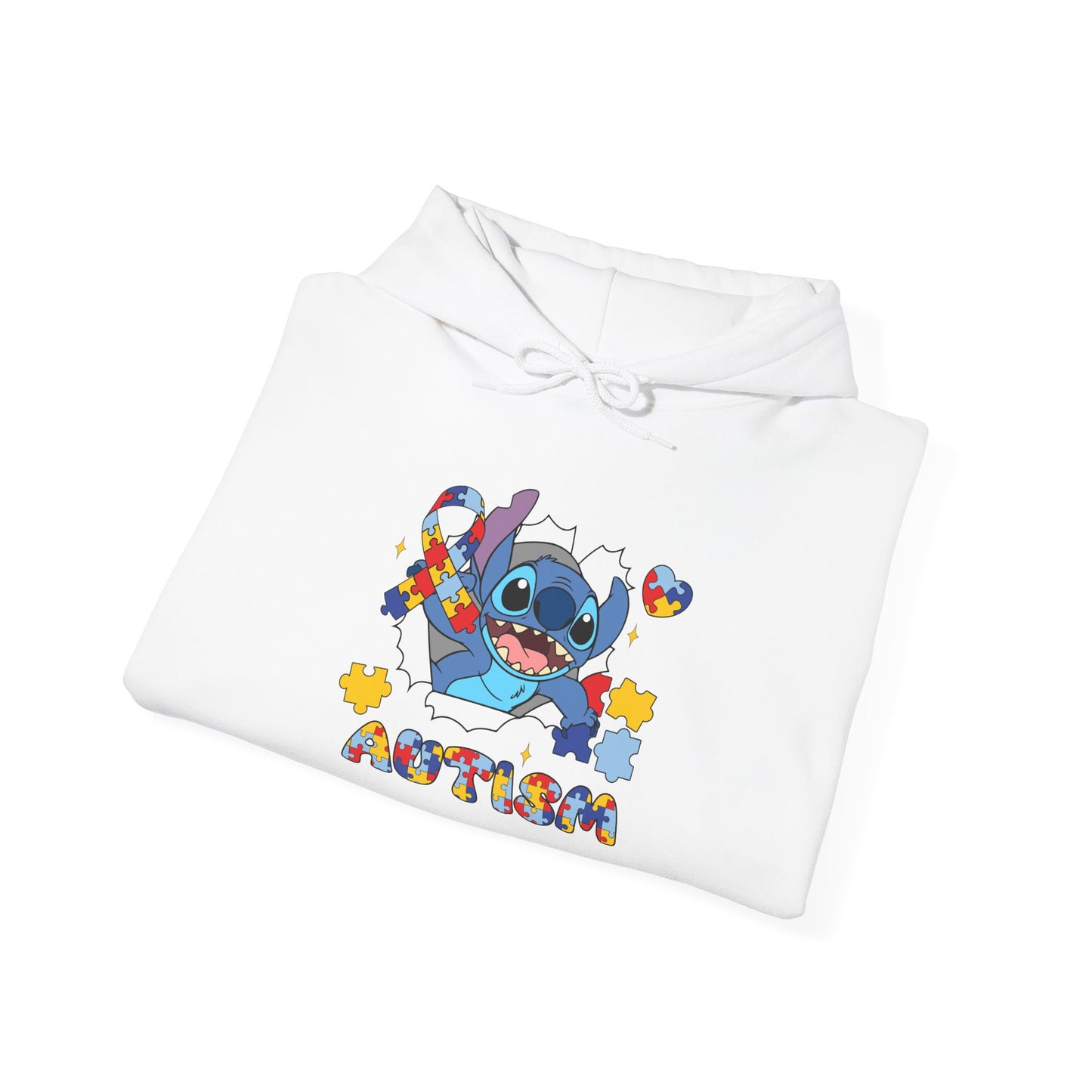 Autism Awareness Hoodie — Colorful Puzzle Stitch Design