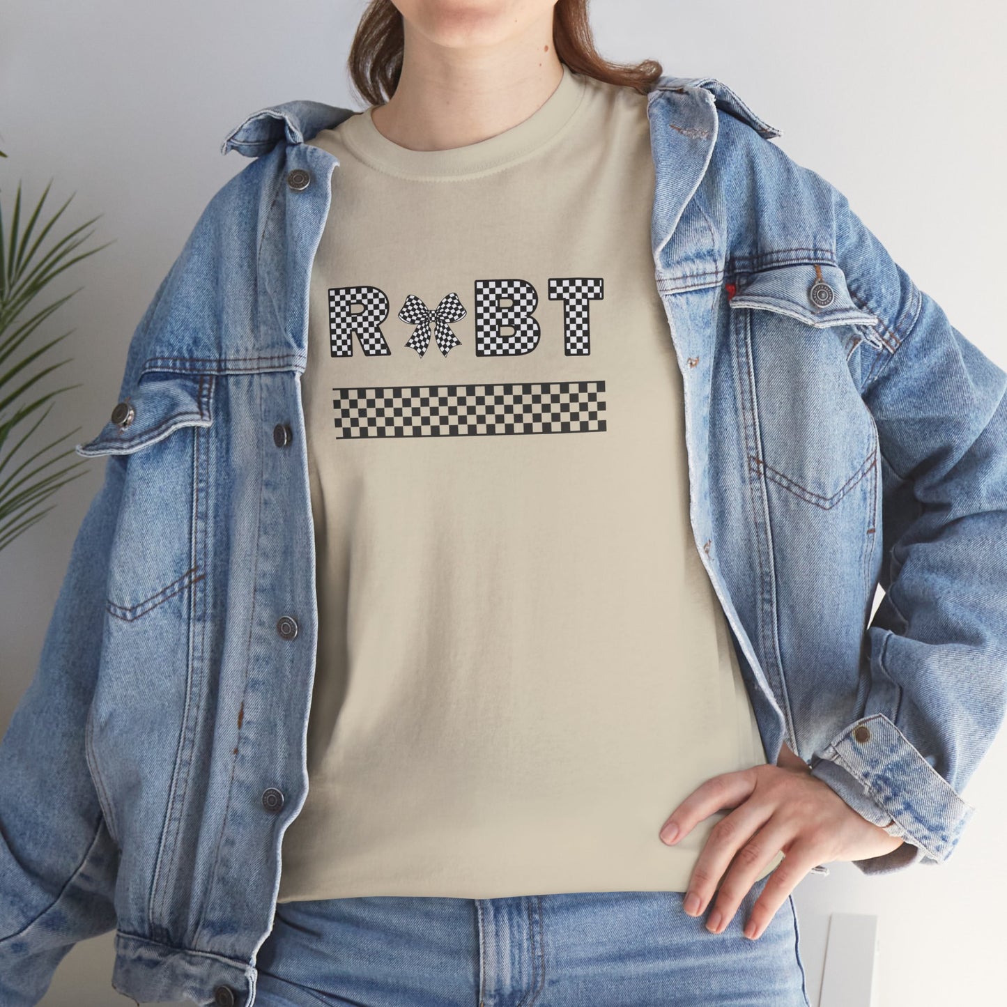 Checkered Block Letter Graphic Unisex Tee