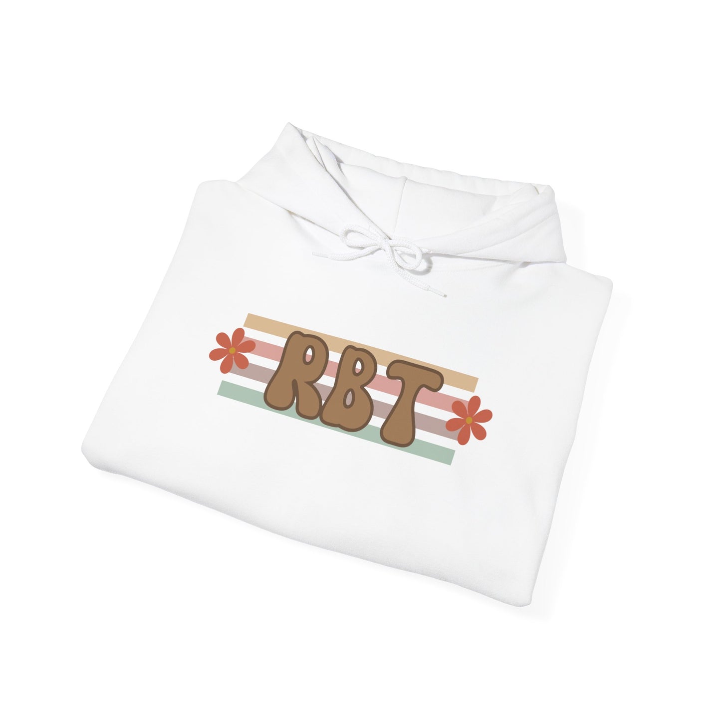 Retro Floral RBT Initials Hoodie — Vintage Striped Monogram Sweatshirt