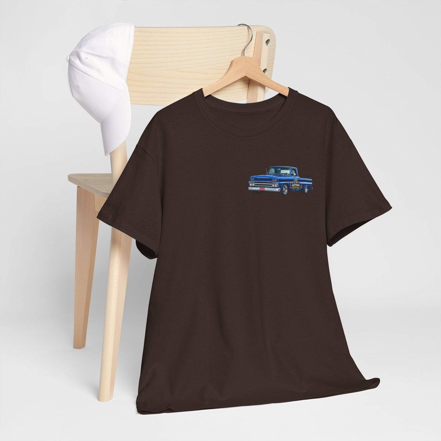 Tim’s Truck Tee- Autism Awareness Truck T-Shirt — Vintage Pickup Puzzle Ribbon Tee