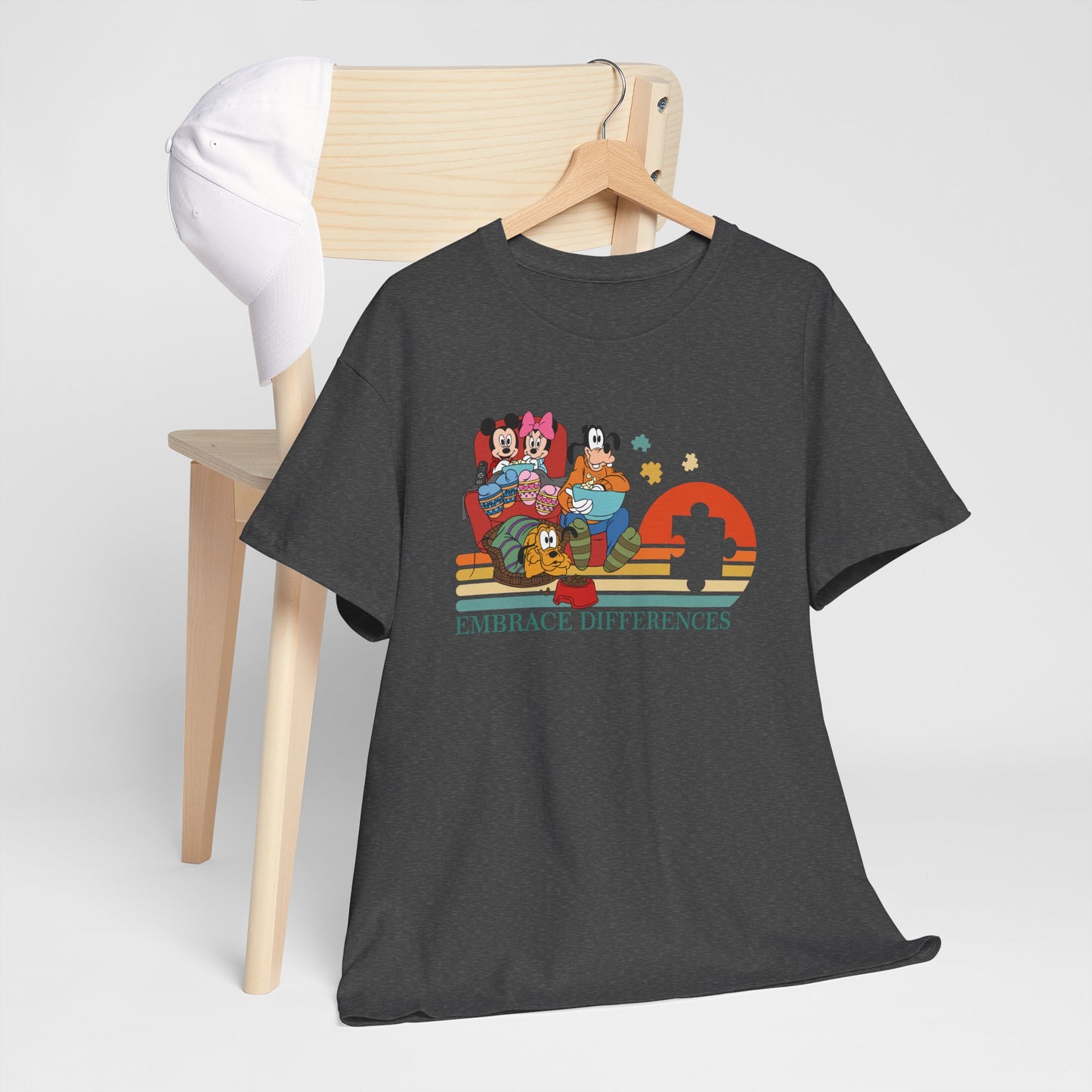 Embrace Differences Tee — Inclusive Retro Pride Graphic T-Shirt