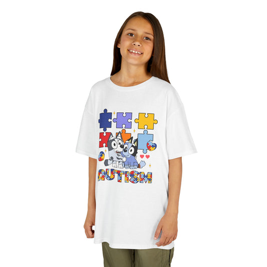 Kids Tee — Colorful Autism Puzzle Paw Design