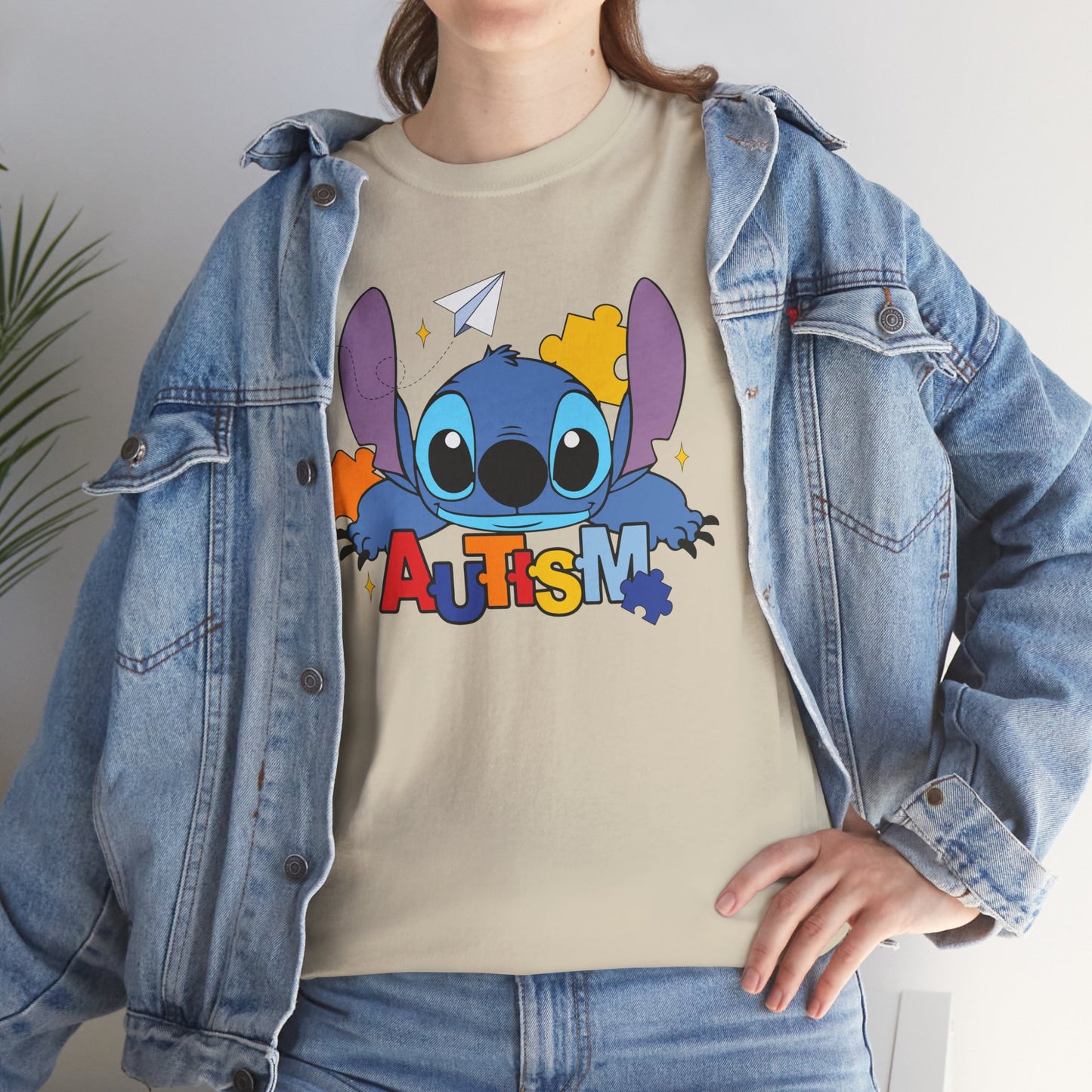 Autism Puzzle Heart T‑Shirt — Cute Blue Character Awareness Tee